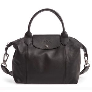Longchamp Le Pliage Cuir Medium Black